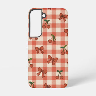 "Cute Pink Cherry Pattern Samsung Galaxy S22 Case  Samsung Galaxy Hülle