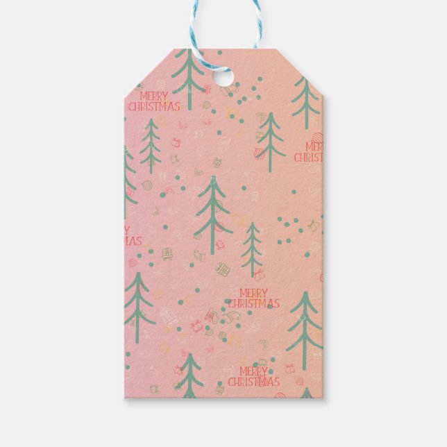 Cute Pink Christmas Geschenkanhänger (Vorderseite)