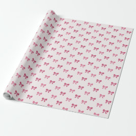 Cute Pink Coquette Bow Birthday Party Geschenkpapier