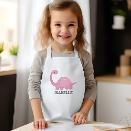 Cute Pink Dinosaur Personalized Kinderschürze