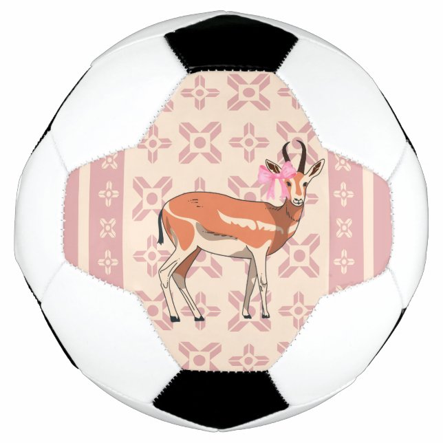 Cute Pink Doe-patterned Christmas  Fußball (Vorderseite)