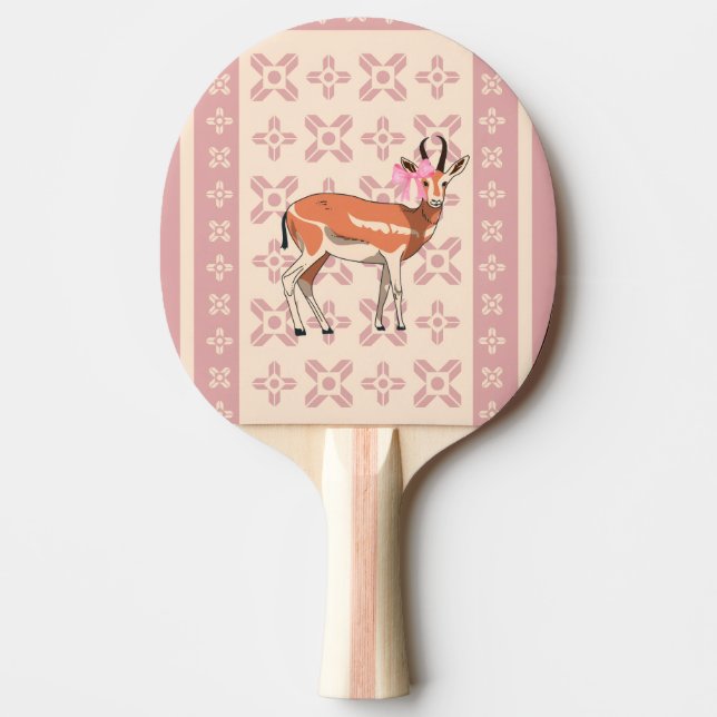 Cute  Pink Doe-patterned Christmas  Tischtennis Schläger (Vorderseite)