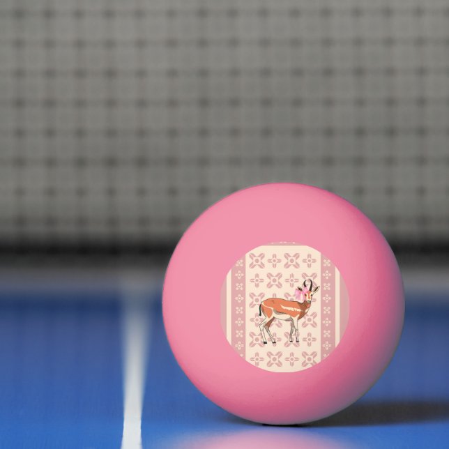 Cute  Pink Doe-patterned Christmas  Tischtennisball (Netto)