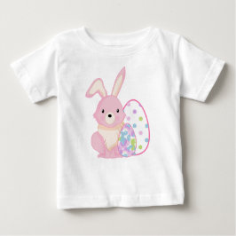 CUTE PINK EASTER BUNNY WITH EASTER EGGS BABY T-SHIRT