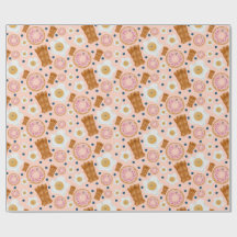 Cute Pink Eggs Bacon Donuts Seamless