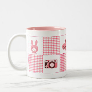 Cute Pink Feminine Coffee Cup Zweifarbige Tasse