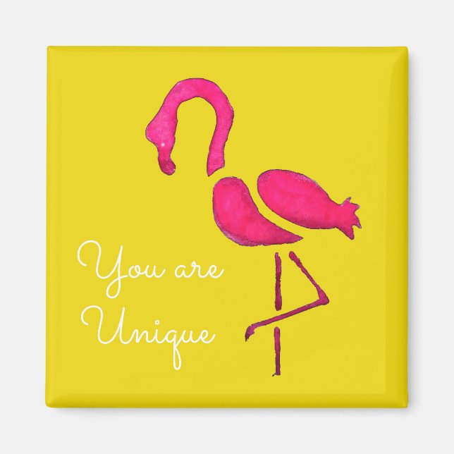 Cute pink flamingo unique bird magnet (Vorne)