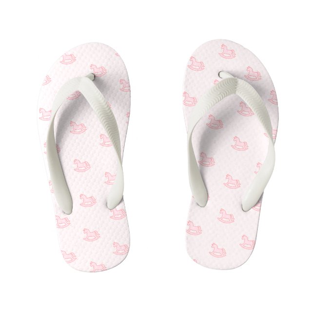  Cute Pink Girl Rocking Horse Kinderbadesandalen (Fußbett)