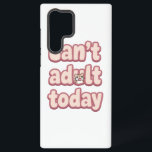 Cute Pink Graphic with Peeking Cat Samsung Galaxy Hülle<br><div class="desc">On those days when being a grown-up is simply too much to ask, this design understands completely. The relatable quote, "Can't adult today, " is featured in a cute, bubbly pink font, with an adorable little cat peeking out to say hello. It's a funny, sweet, and totally relatable graphic for...</div>