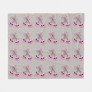  cute pink Halloween cherry illustration  Fleecedecke