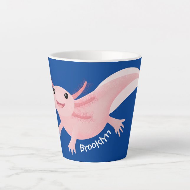 Cute pink happy axolotl milchtasse (Vorderseite)