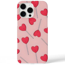 Cute Pink Heart Lollipops Seamless Pattern