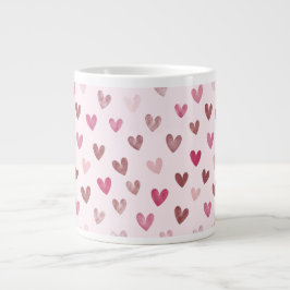 Cute Pink Heart Pattern – Romantic &Stylish Design Jumbo-Tasse