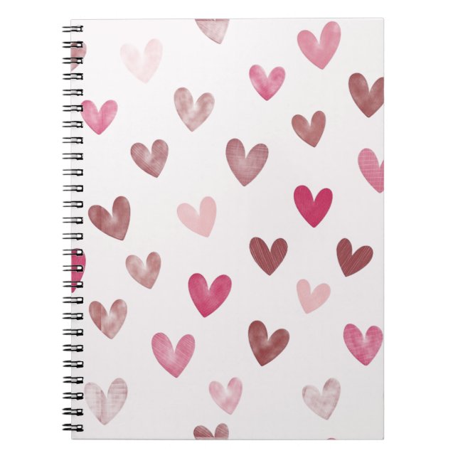 Cute Pink Heart Pattern – Romantic &Stylish Design Notizblock (Vorderseite)