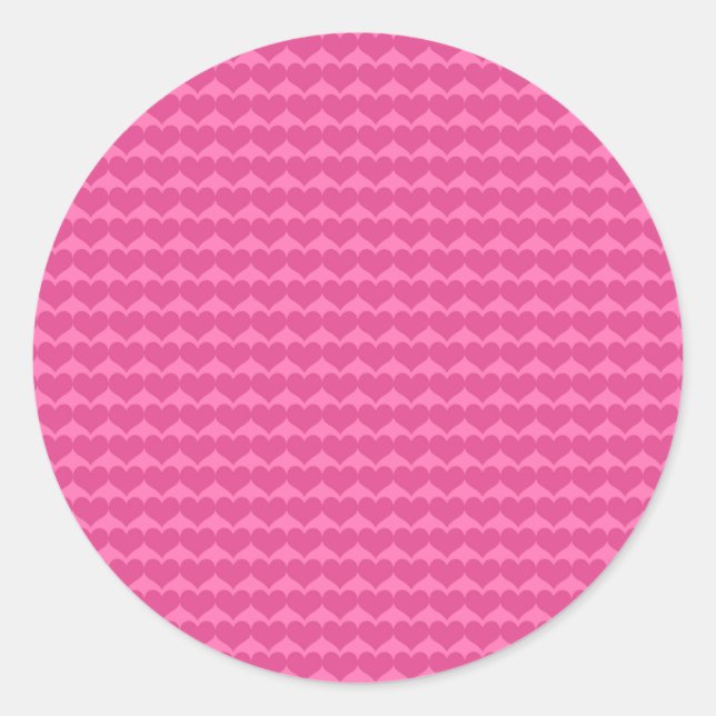 Cute Pink Heart Runder Aufkleber (Vorderseite)