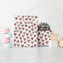 Cute Pink Little Hearts Wrapping Paper Roll Geschenkpapier