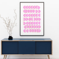 Cute Pink Modern Geometric Shapes Art Design
