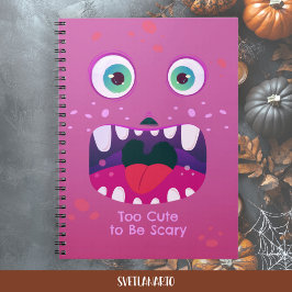 Cute Pink Monster Face Spiral Notebook Notizblock