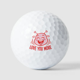 Cute Pink Monster Love You More Art Golfball