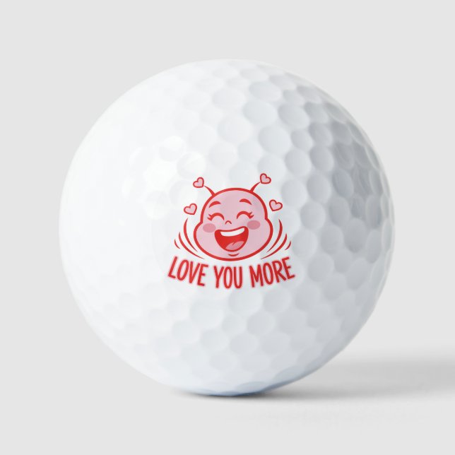 Cute Pink Monster Love You More Art Golfball (Vorderseite)