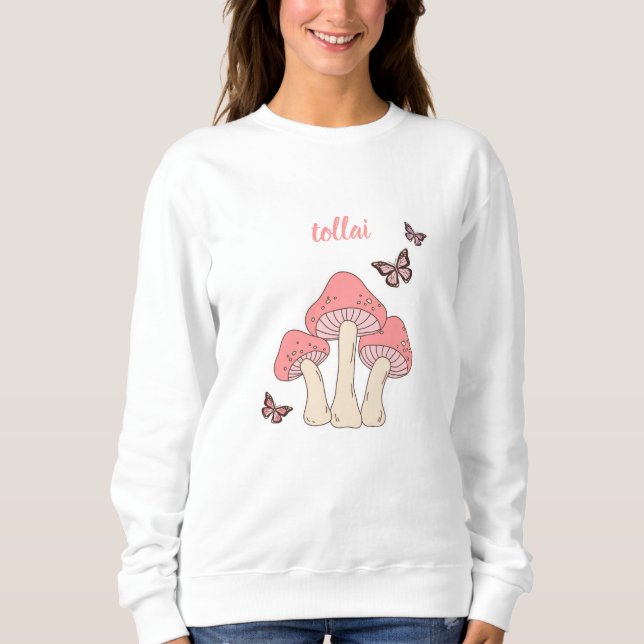 Cute Pink Mushroom Sweater Sweatshirt (Vorderseite)