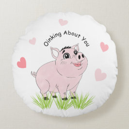 Cute pink pig for Valentine Rundes Kissen