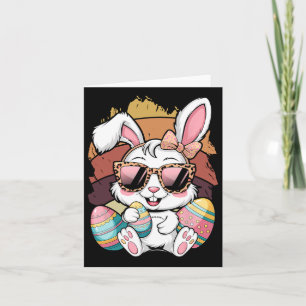 Cute Pink Plädoyer Pattern Easter Bunny Face Rabbi Karte
