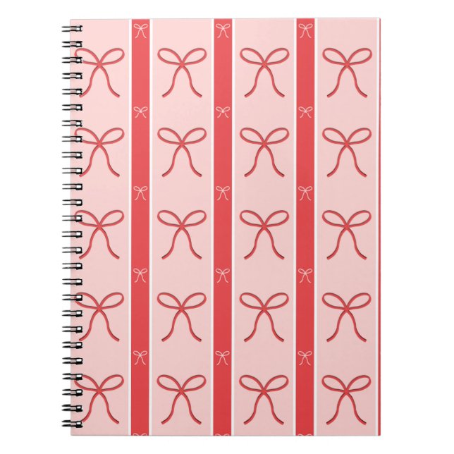 Cute Pink Ribbon Striped Pattern Notizblock (Vorderseite)
