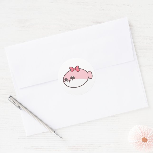 Cute Pink Sakabambaspis Runder Aufkleber (Umschlag)