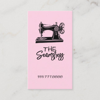 Cute pink Seamstress business card  Visitenkarte