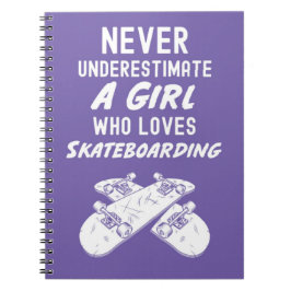 Cute Pink Skateboarder Gifts For Girls Skater Notizblock