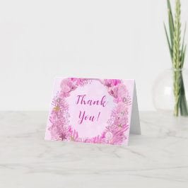 Cute Pink Under the Sea Girl Baby Shower Dankeskarte