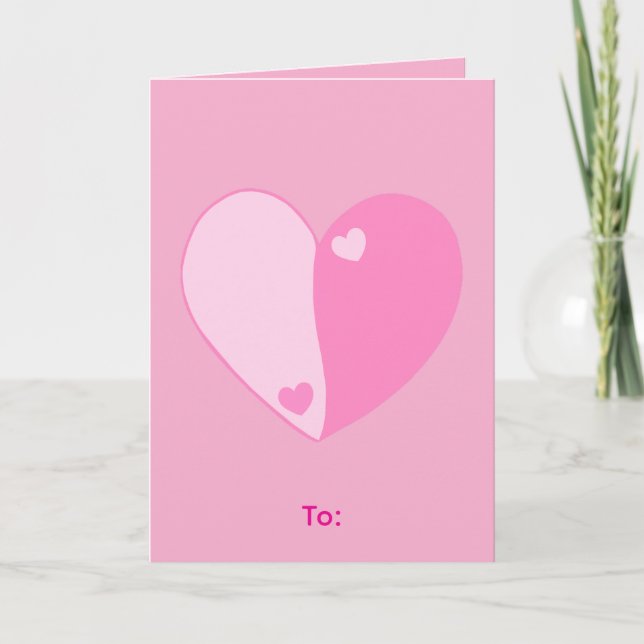 Cute pink Valentine's day  Karte (Vorderseite)