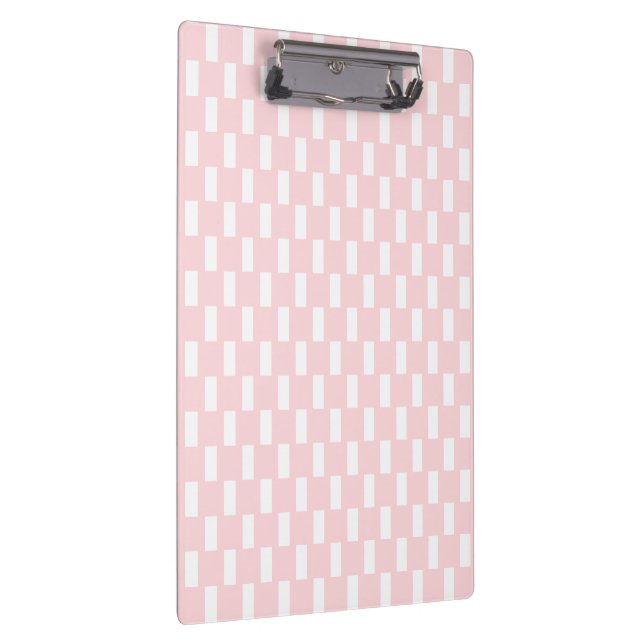 Cute Pink & White Square Clipboard  Klemmbrett (Rechts)