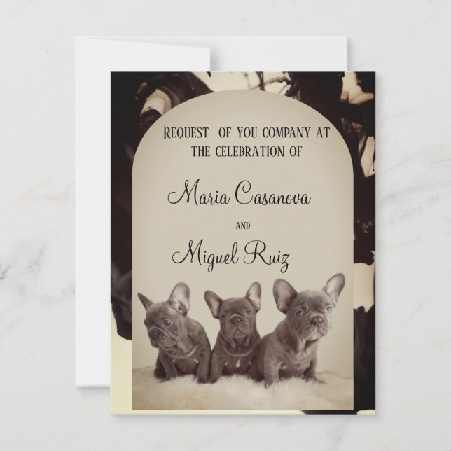 cute pitbull elegant party einladung (Vorderseite)