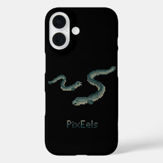 Cute "PixEels" Pixelated Eels Graphic iPhone 16 Hülle