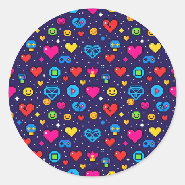 Cute Pixel Art Gaming Vinyl Sticker Pack (Vorderseite)