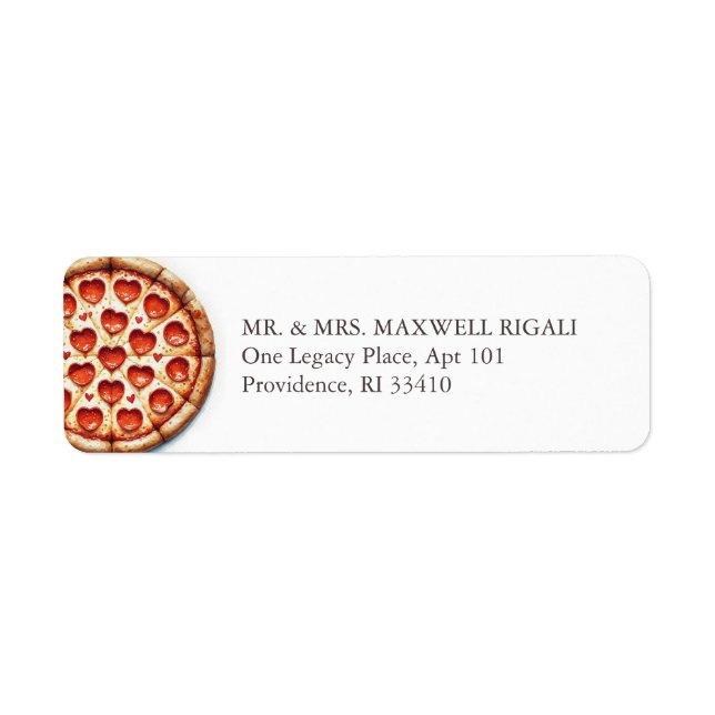 Cute Pizza Retourner l'adresse Enveloppe Étiquette (Devant)