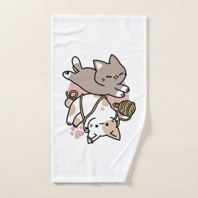 Cute Playful Cats Design – Fun Paws and Play Art (Serviette à main)