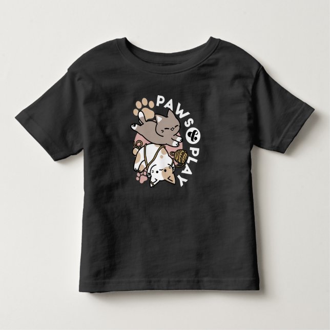 Cute Playful Cats Design – Fun Paws and Play Art Kleinkind T-shirt (Vorderseite)