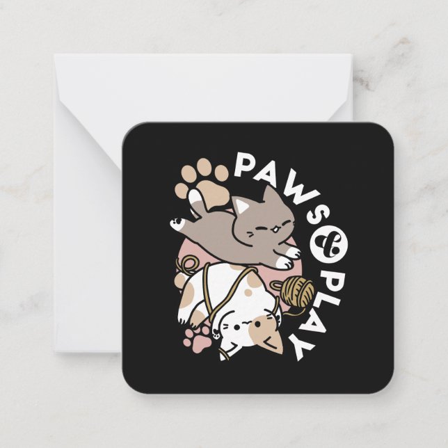 Cute Playful Cats Design – Fun Paws and Play Art Mitteilungskarte (Vorderseite)