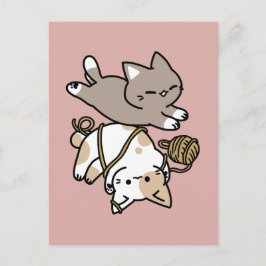 Cute Playful Cats Design – Fun Paws and Play Art Postkarte