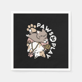 Cute Playful Cats Design – Fun Paws and Play Art Serviette