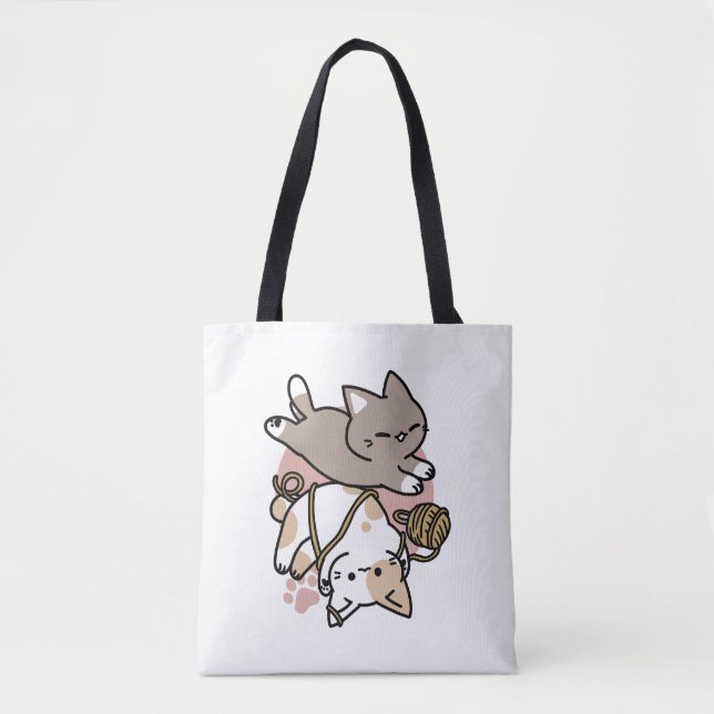 Cute Playful Cats Design – Fun Paws and Play Art Tasche (Vorderseite)