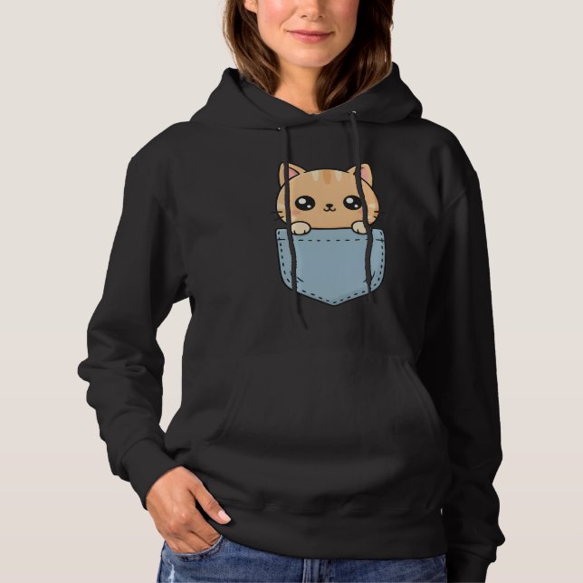 Cute Pocket Cat Hoodie (Vorderseite)