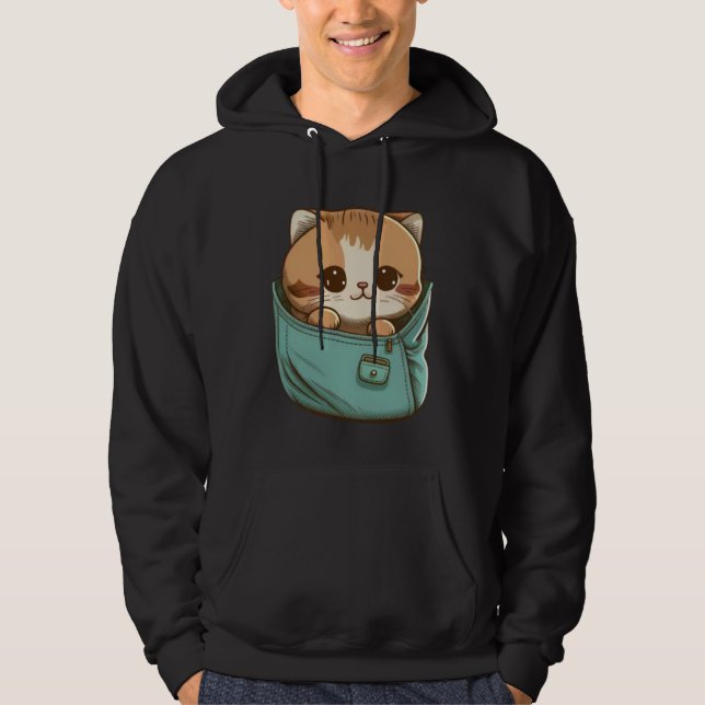 Cute Pocket Cat Kitty Kitten Hoodie (Vorderseite)