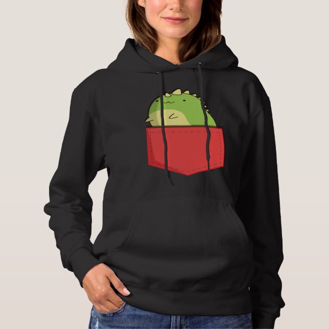 Cute Pocket Dino  Prehistoric Rex Dino In Pocket K Hoodie (Vorderseite)
