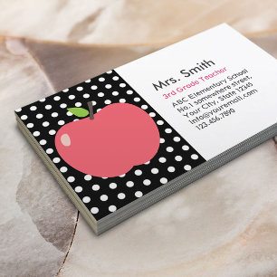 Cute Pois enseignant Carte de visite
