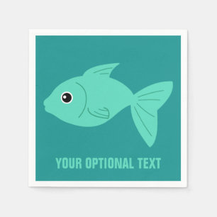 Cute Poisson serviettes en papier personnalisées