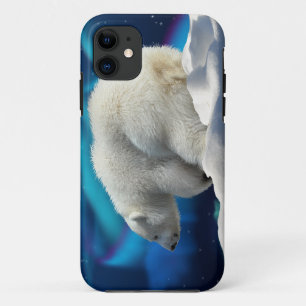 Cute Polar Bear Cub & Aurora iPhone 5 Coque